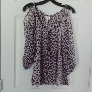 Sweet Pea Leopard Print Cold Shoulder